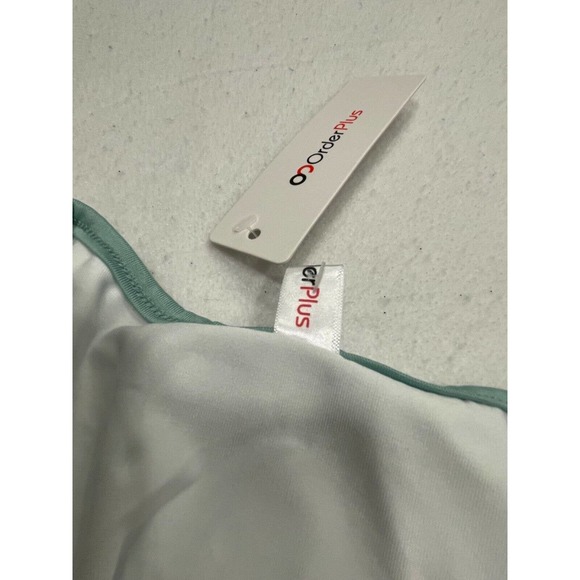 OC Order Plus Size M Double Layer Layered Tank Dress White Green Sleeveless NWT - Picture 5 of 7